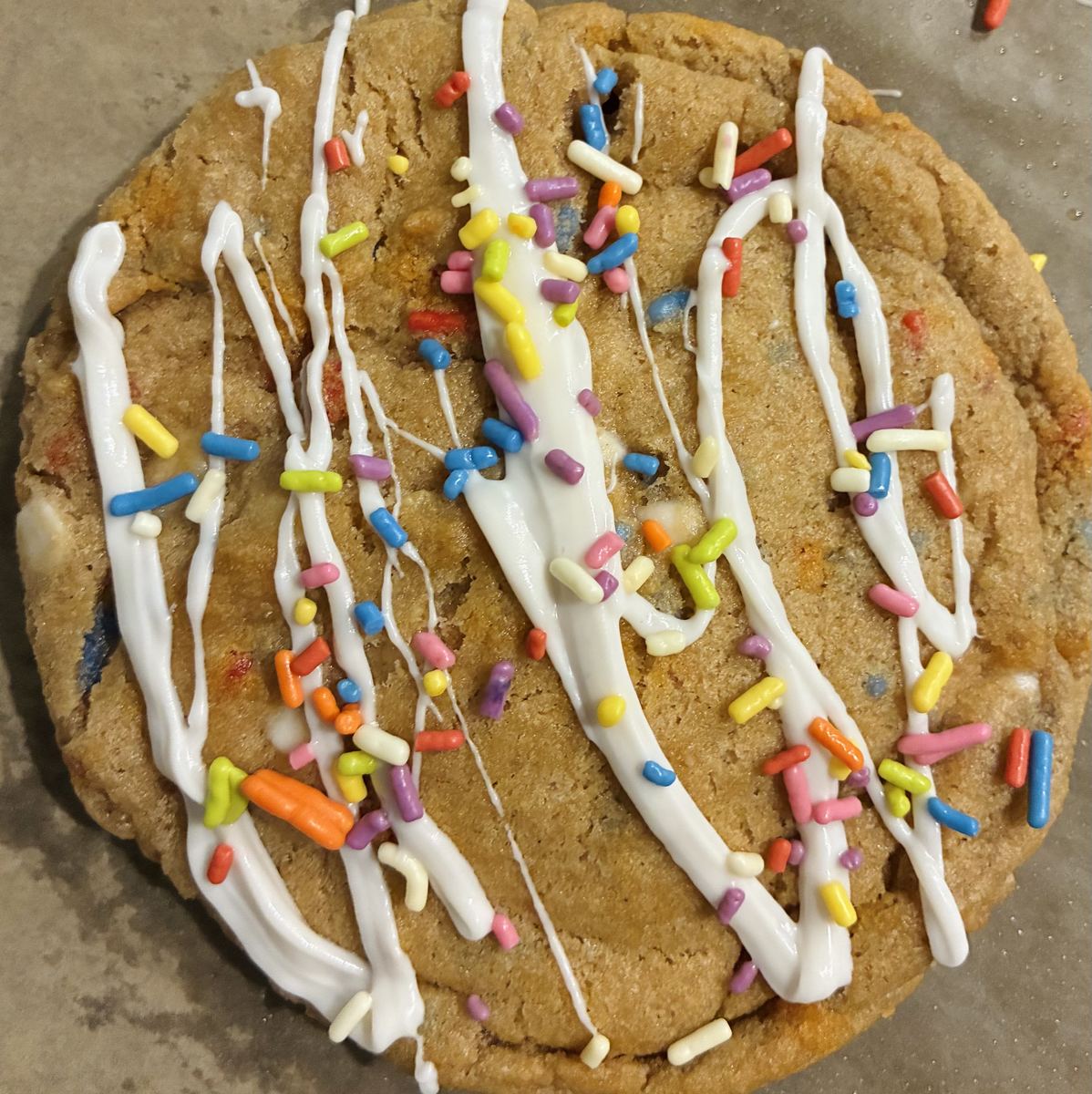 White chocolate sprinkle cookie